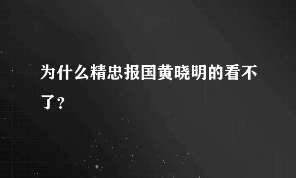 为什么精忠报国黄晓明的看不了?